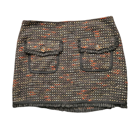 NWT Veronica Beard Margot Tweed Skirt in Earth Color Size 16 - Picture 6 of 10
